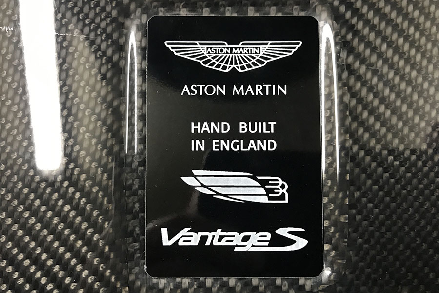 Aston Martin Vantage S Bamford Bespoke Engine Badge Close Us