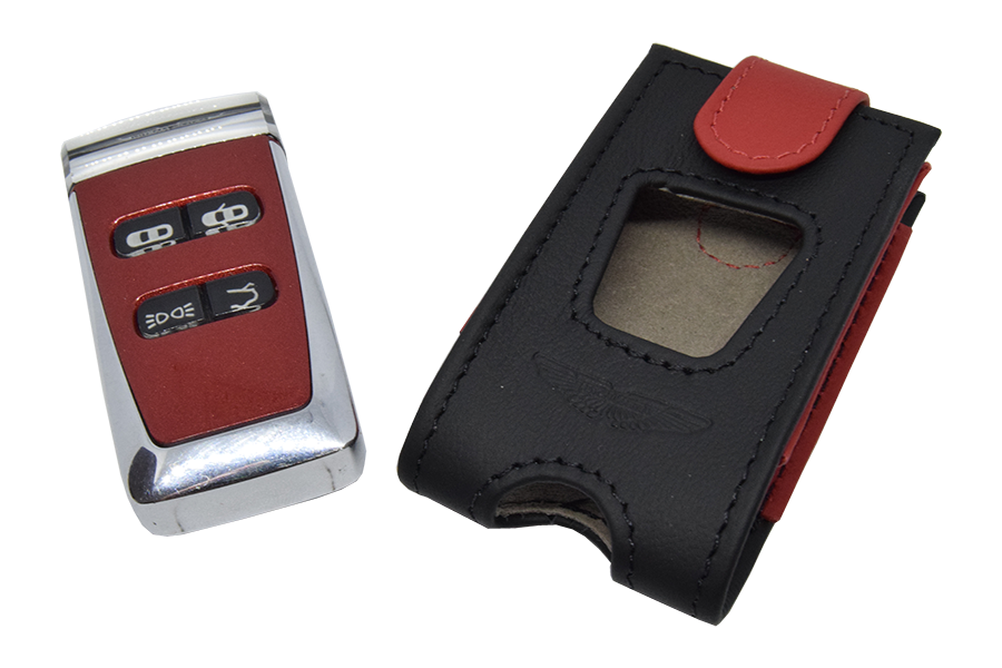 Volcano Red Aston Martin Glass Key with Black & Red Pouch