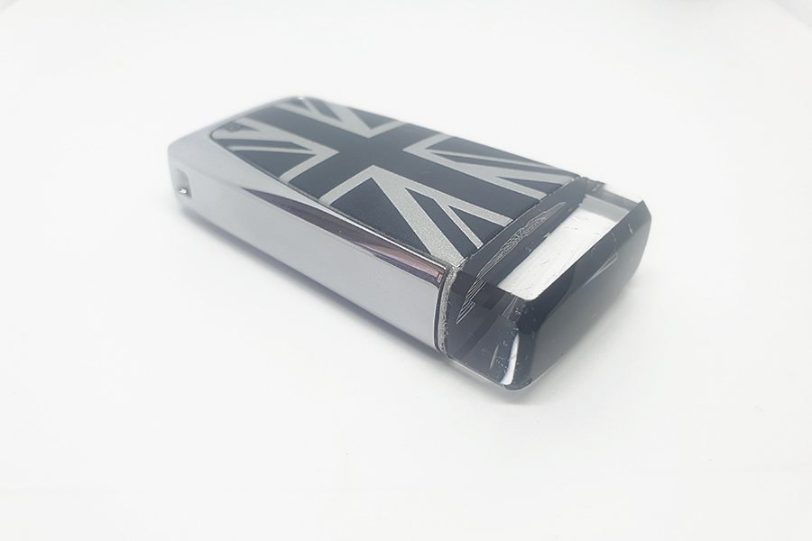 Lightening Silver with Black Union Flag Glass ECU Key