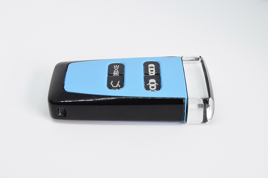 Flugplatz Blue with Satin Chrome Aston Martin Glass ECU Key