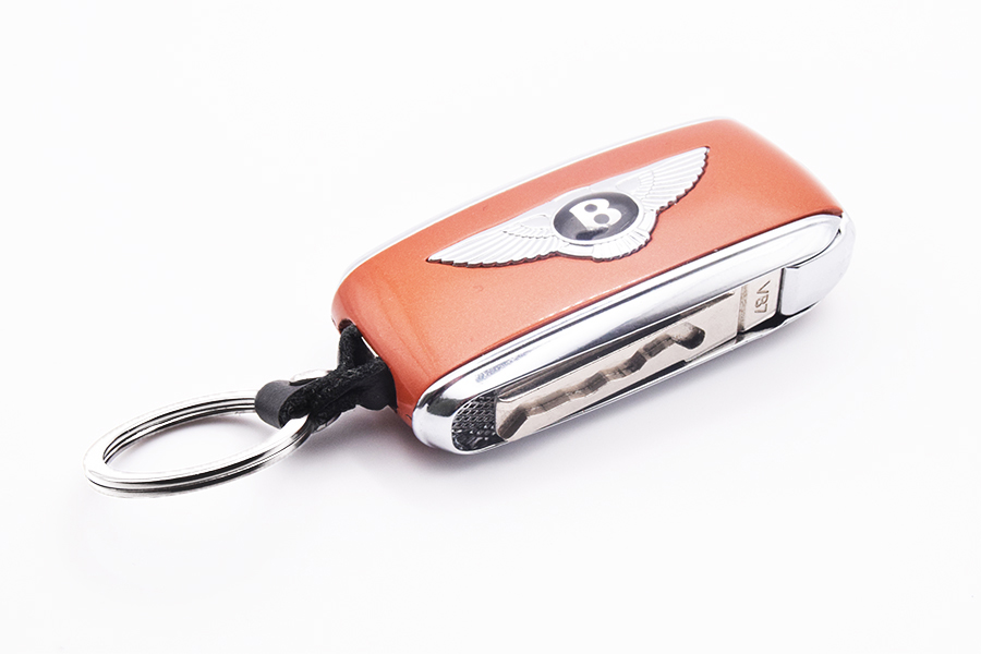 Burnt Orange Bentley Continental GT Flip Key Phoenix Bespoke Keys Burnt Orange Bentley Continental GT Flip Key Phoenix Bespoke Keys