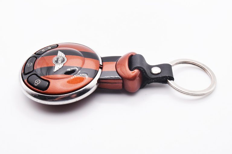 Spice Orange & Black Mini Cooper Key