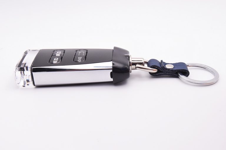 Gloss Black with Blue Leather Aston Martin ECU Key Retainer