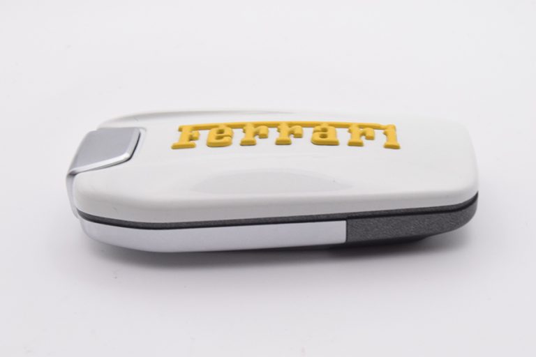 Bianco Avus with Giallo Modena Personalised Ferrari Key