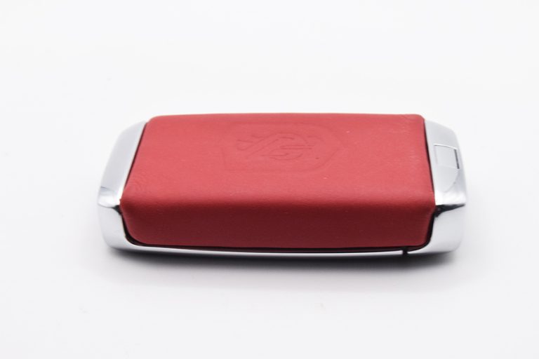 Bespoke Monogrammed Red Leather Rolls Royce Key Back